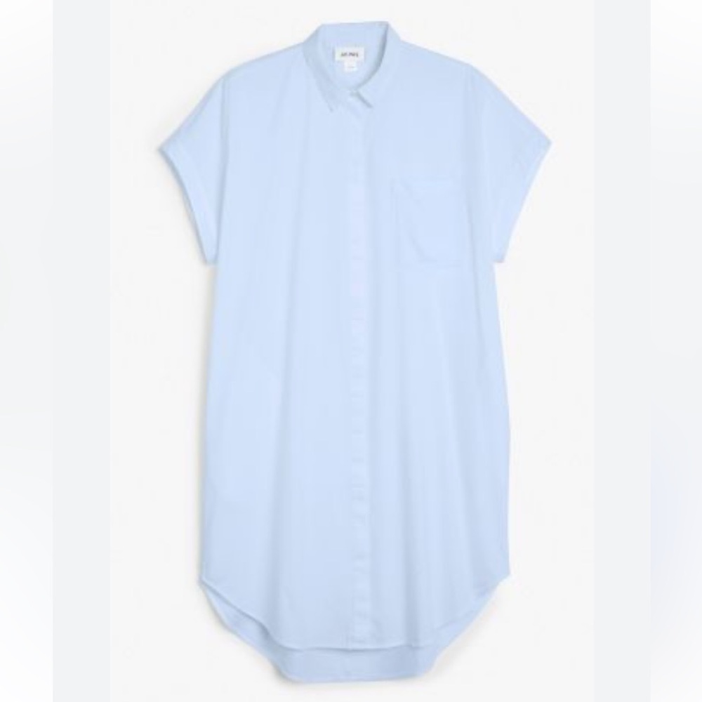 Monki Cotton Chambray Blue Midi Shirt dress size small